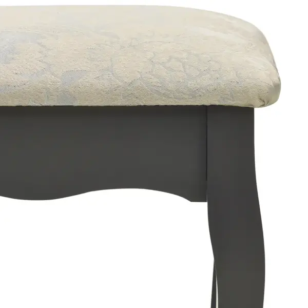 Hall tualettlaud peegliga ja taburetiga, Paulownia puit, 75 x 69 x 140 cm – 10