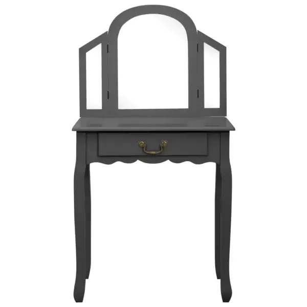 Hall tualettlaud taburetiga ovaalse peegliga, Paulownia puit ja MDF, 65 x 36 x 128 cm – 3