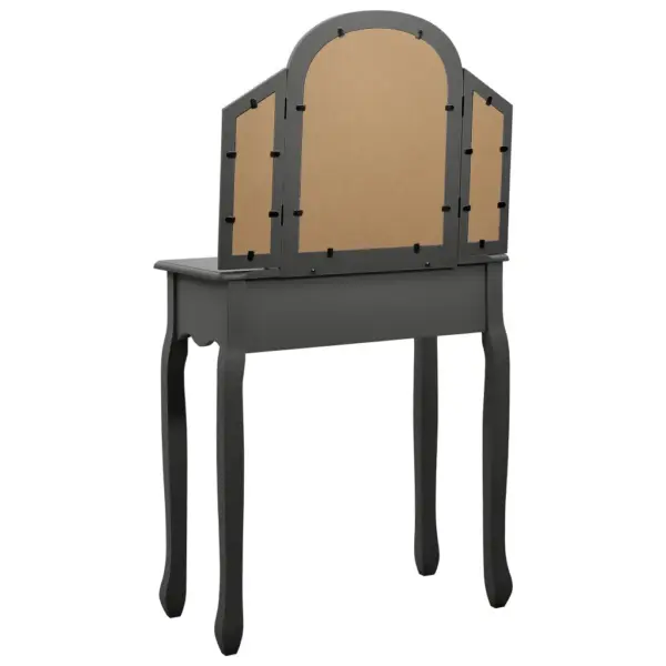 Hall tualettlaud taburetiga ovaalse peegliga, Paulownia puit ja MDF, 65 x 36 x 128 cm – 6