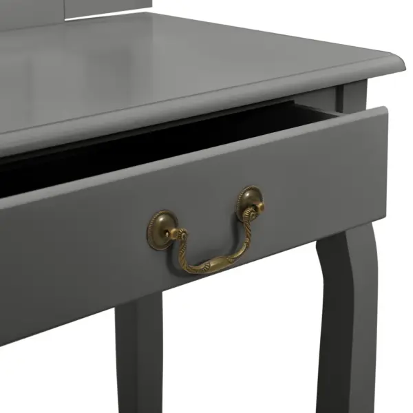 Hall tualettlaud taburetiga ovaalse peegliga, Paulownia puit ja MDF, 65 x 36 x 128 cm – 10