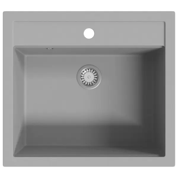 Ühepoolne hall graniitkomposiit köögivalamu, kapisisene, 565 x 510 mm - 2