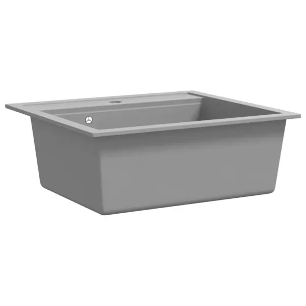 Ühepoolne hall graniitkomposiit köögivalamu, kapisisene, 565 x 510 mm - 3