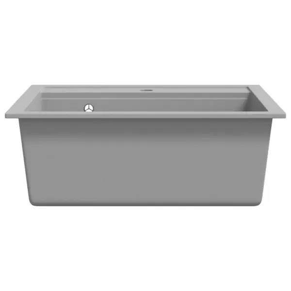 Ühepoolne hall graniitkomposiit köögivalamu, kapisisene, 565 x 510 mm - 4