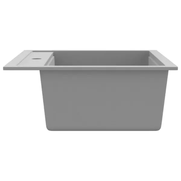 Ühepoolne hall graniitkomposiit köögivalamu, kapisisene, 565 x 510 mm - 5