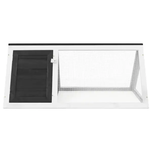 Hall-valge puidust jänesepuur raudvõrguga, 98 x 50 x 41 cm – 2