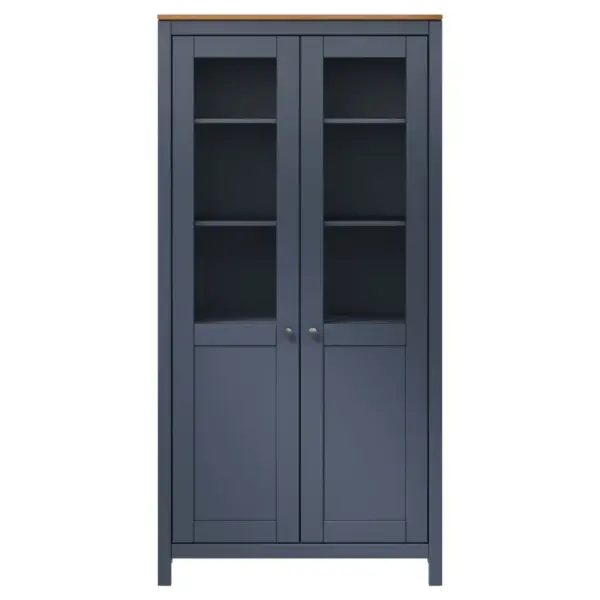 Hall vitriinkapp Hill männipuidust, karastatud klaasustega, 85 x 37 x 170,5 cm – 2