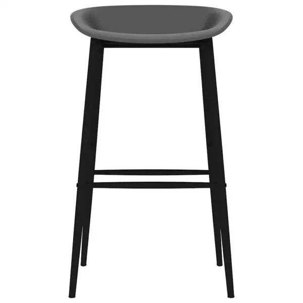 Hallid baaritoolid madala seljatoega, 4 tk, polüpropüleenist istme ja metalljalgadega, istme kõrgus 74,5 cm – 3