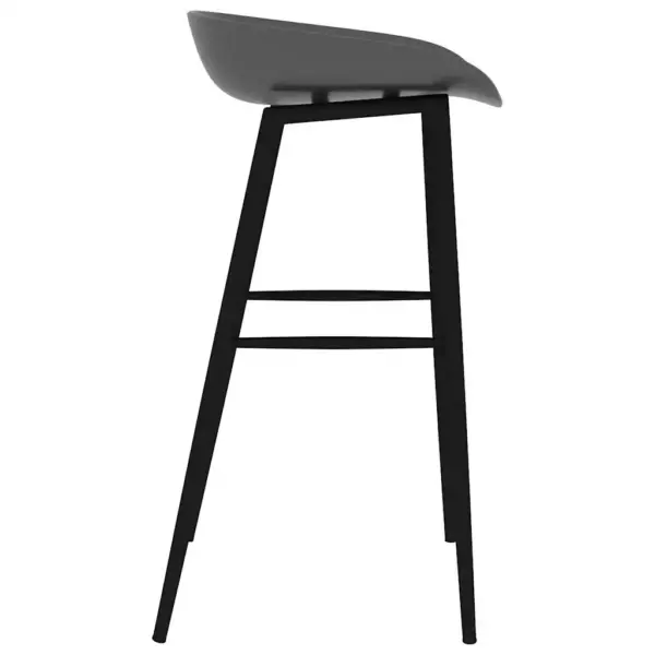 Hallid baaritoolid madala seljatoega, 4 tk, polüpropüleenist istme ja metalljalgadega, istme kõrgus 74,5 cm – 4