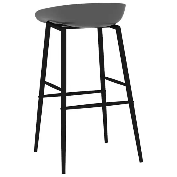 Hallid baaritoolid madala seljatoega, 4 tk, polüpropüleenist istme ja metalljalgadega, istme kõrgus 74,5 cm – 5