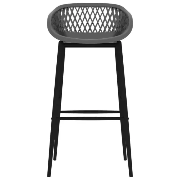 Hallid baaritoolid võrguga madala seljatoega, 2 tk, PP iste ja metalljalad, istme kõrgus 74,5 cm – 3