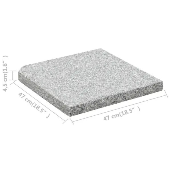 Päevavarju raskusplaadid, hall graniit, 4 tk, 47 x 47 x 4,5 cm, 100 kg – 8