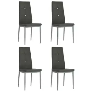 Hallid kunstnahast söögitoolid kristallkaunistustega, 4 tk, terasjalgadel
