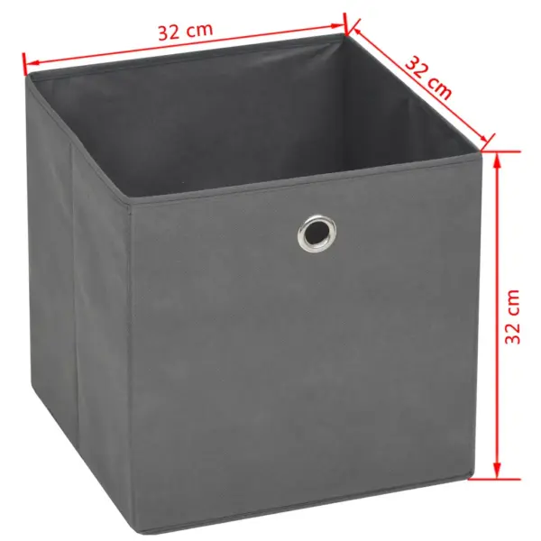 Hallid mittekootud kangast kokkupandavad hoiukastid, 4 tk, 32 x 32 x 32 cm – 7