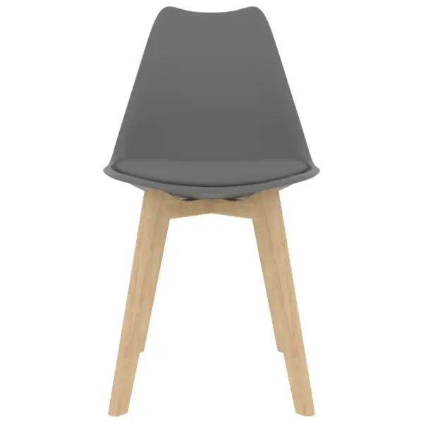 Söögitoolid integreeritud istmepadjaga, hall plast, puidust jalad, 2 tk, 46 x 51 x 82 cm – 3