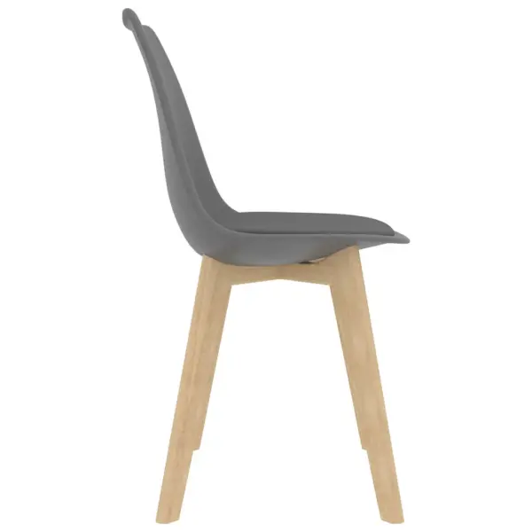 Söögitoolid integreeritud istmepadjaga, hall plast, puidust jalad, 2 tk, 46 x 51 x 82 cm – 4