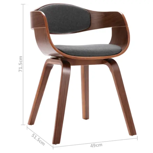 Hallid polsterdatud söögitoolid painutatud puidust raamiga, 6 tk, 49 x 51,5 x 71,5 cm – 9
