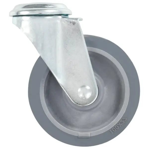 Pöörlevad poldiaukudega rattad, 4 tk, 100 mm, hall TPR, M12 – 4