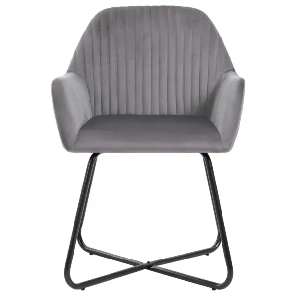 Hallid sametist söögitoolid käetugede ja terasraamiga, 2 tk, 61 x 61 x 84 cm – 3