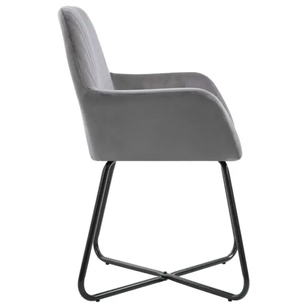 Hallid sametist söögitoolid käetugede ja terasraamiga, 2 tk, 61 x 61 x 84 cm – 4