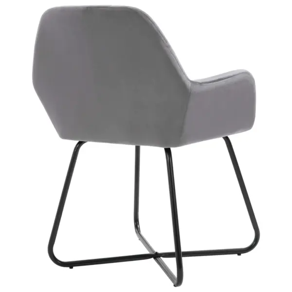 Hallid sametist söögitoolid käetugede ja terasraamiga, 2 tk, 61 x 61 x 84 cm – 5