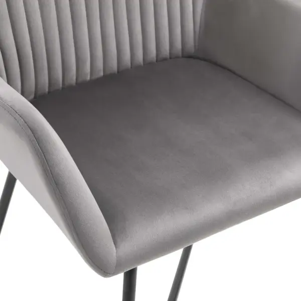Hallid sametist söögitoolid käetugede ja terasraamiga, 2 tk, 61 x 61 x 84 cm – 6