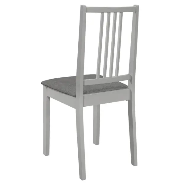 Hallid söögitoolid istmepatjadega, 4 tk, täispuidust raamiga, 40 x 49 x 88,5 cm – 5