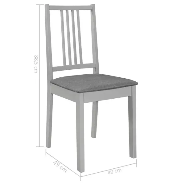 Hallid söögitoolid istmepatjadega, 4 tk, täispuidust raamiga, 40 x 49 x 88,5 cm – 7