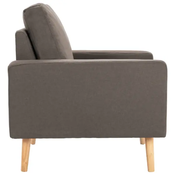 Hallikaspruun kangast tugitool puitjalgade ja patjadega, 77 x 71 x 80 cm – 4