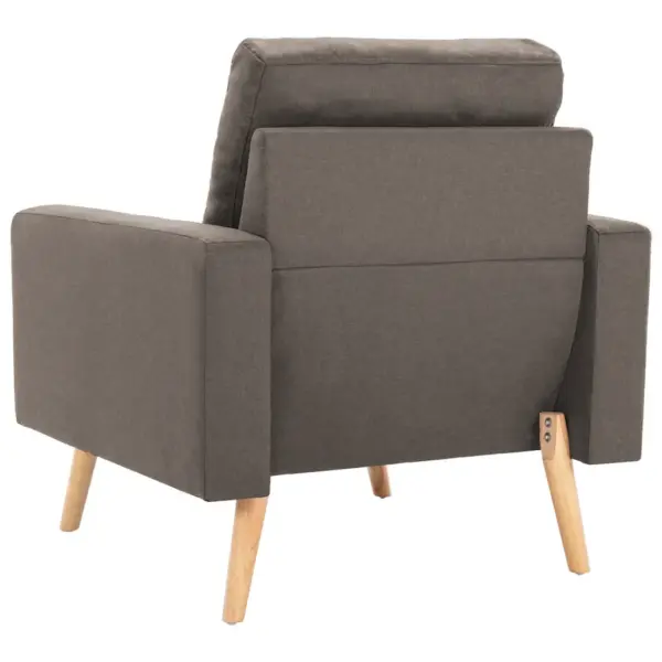 Hallikaspruun kangast tugitool puitjalgade ja patjadega, 77 x 71 x 80 cm – 5