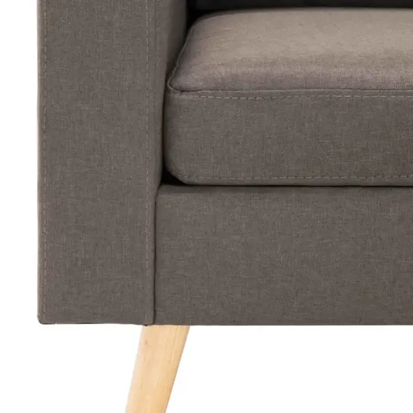 Hallikaspruun kangast tugitool puitjalgade ja patjadega, 77 x 71 x 80 cm – 6