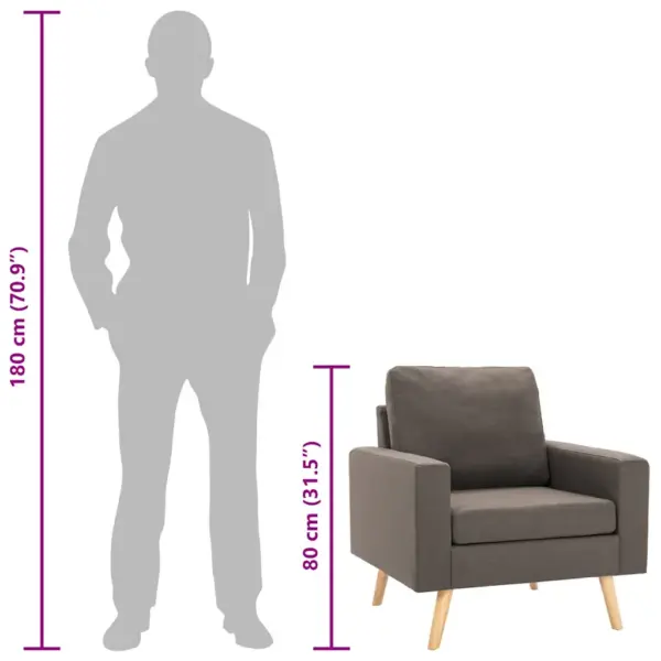 Hallikaspruun kangast tugitool puitjalgade ja patjadega, 77 x 71 x 80 cm – 8
