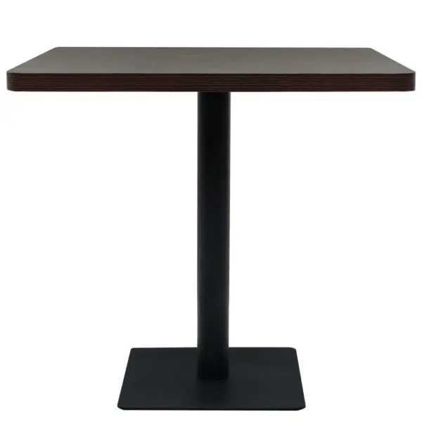 Ruudukujuline bistroolaud MDF-plaadi ja terasjalaga, hallikaspruun, 80 x 80 x 75 cm - 3