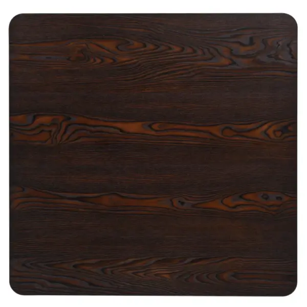 Ruudukujuline bistroolaud MDF-plaadi ja terasjalaga, hallikaspruun, 80 x 80 x 75 cm - 4