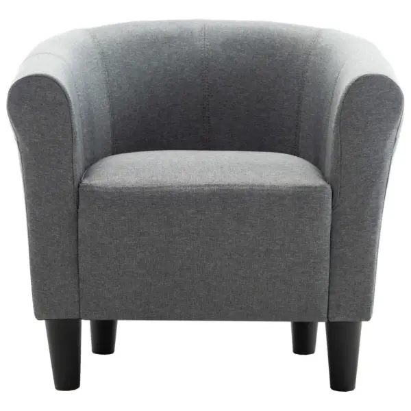 Helehall kangast tugitool mustade plastjalgadega, 70 x 56 x 66 cm – 3