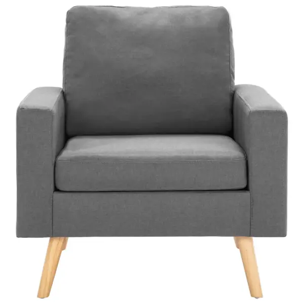 Helehall kangast tugitool puidust jalgadega, 77 x 71 x 80 cm – 3