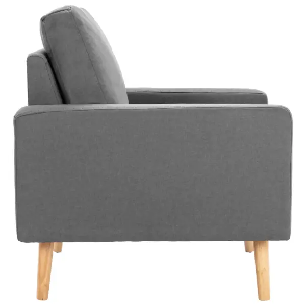Helehall kangast tugitool puidust jalgadega, 77 x 71 x 80 cm – 4
