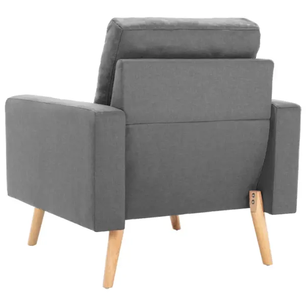 Helehall kangast tugitool puidust jalgadega, 77 x 71 x 80 cm – 5