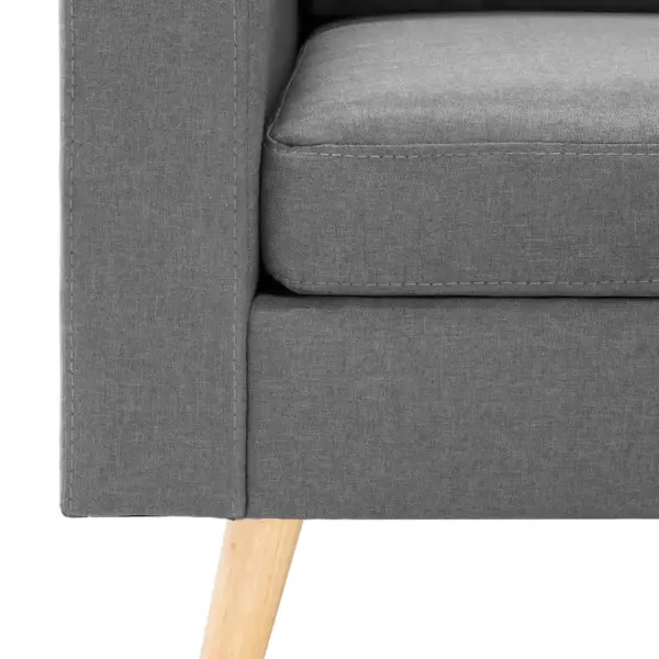 Helehall kangast tugitool puidust jalgadega, 77 x 71 x 80 cm – 6