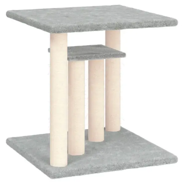 Kassi kraapimispuu platvormidega, helehall, 47,5 x 47,5 x 50 cm – 2