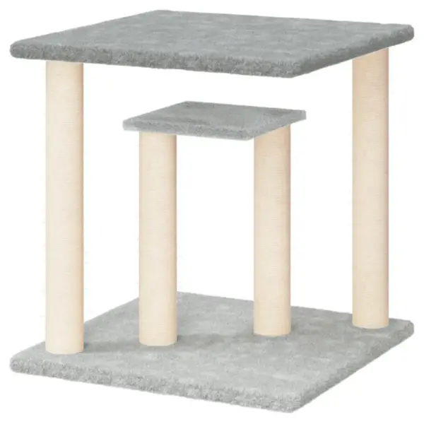 Kassi kraapimispuu platvormidega, helehall, 47,5 x 47,5 x 50 cm – 4