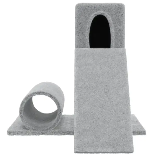 Mitmetasandiline kassimaja sisalpostidega kraapimispuuga, helehall, 61 x 61 x 59 cm – 3