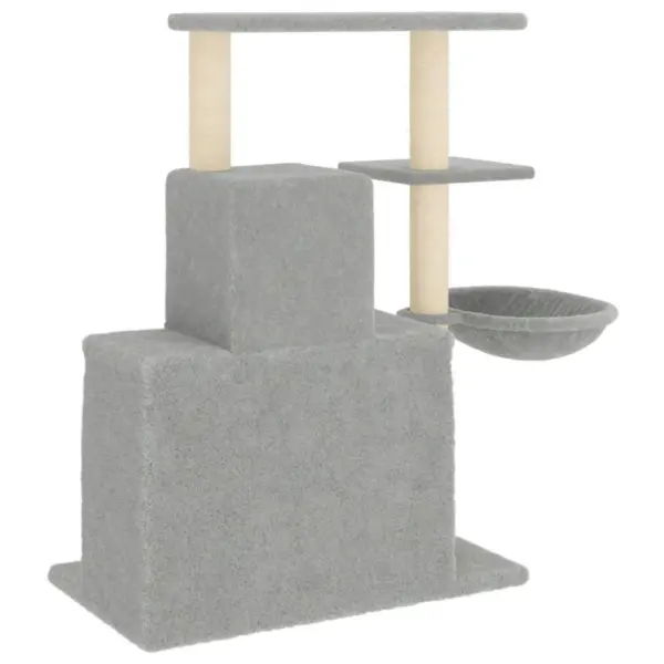 Helehall mitmetasandiline kassimaja sisalköiest kraapimispostidega, 61 x 35 x 83 cm – 5