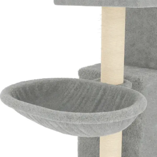 Helehall mitmetasandiline kassimaja sisalköiest kraapimispostidega, 61 x 35 x 83 cm – 7