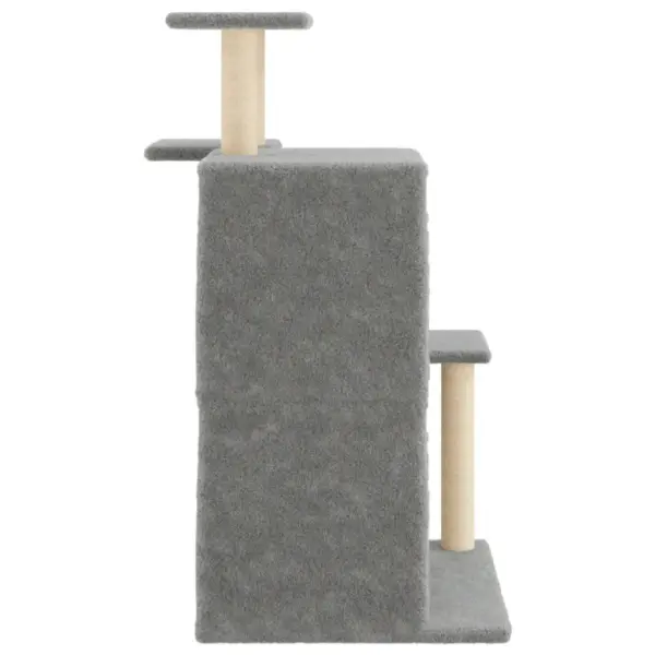 Helehall kassimaja kahe majaga ja sisalköiega kraapimispostidega, 97 cm – 5