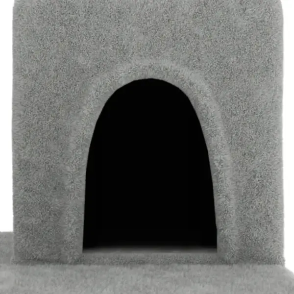 Mitmetasandiline helehall kassimaja sisalpostidega, 66,5 x 60 x 154 cm – 6