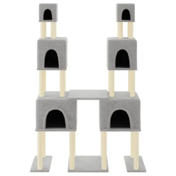 Helehall mitmetasandiline kassimaja sisalpostidega, 136 x 47,5 x 199 cm – 3