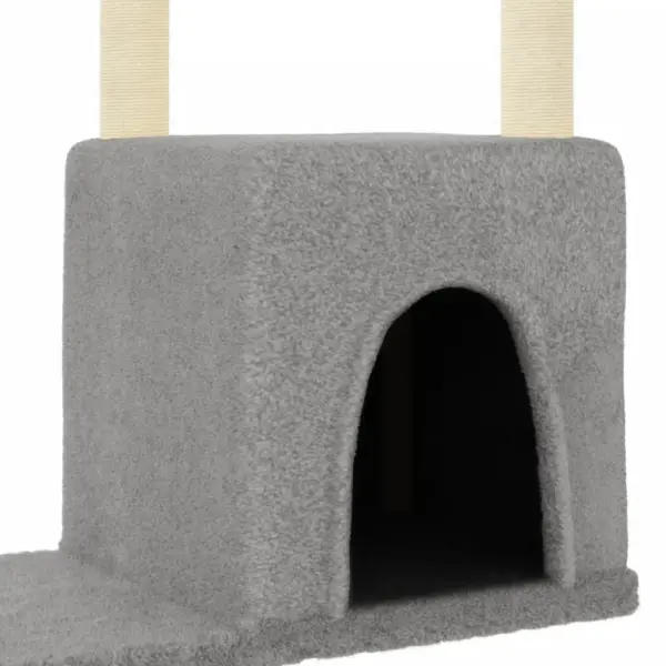 Mitmetasandiline kassimaja sisalpostidega, helehall, 86 x 54 x 97,5 cm – 6