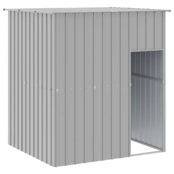 Helehall tsingitud terasest koerakuut katusega, 165 x 153 x 181 cm – 2