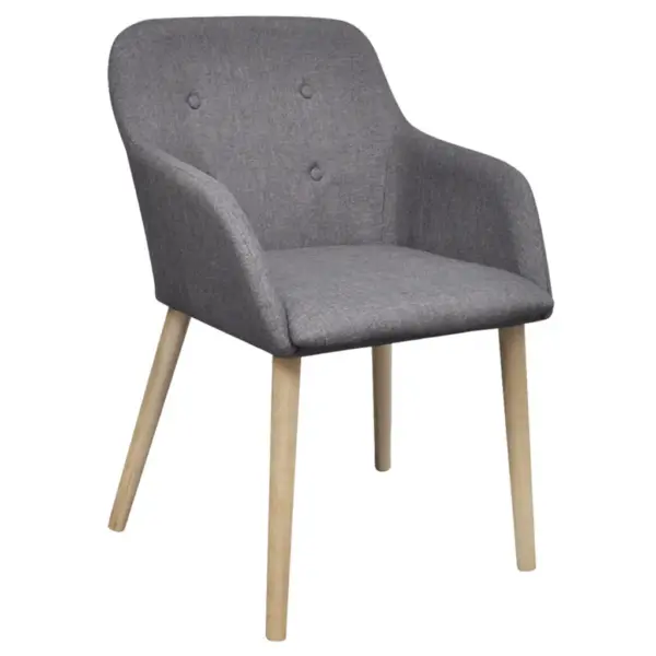 Helehallid käetugedega söögitoolid, tammepuidust jalgadega, 6 tk – 2