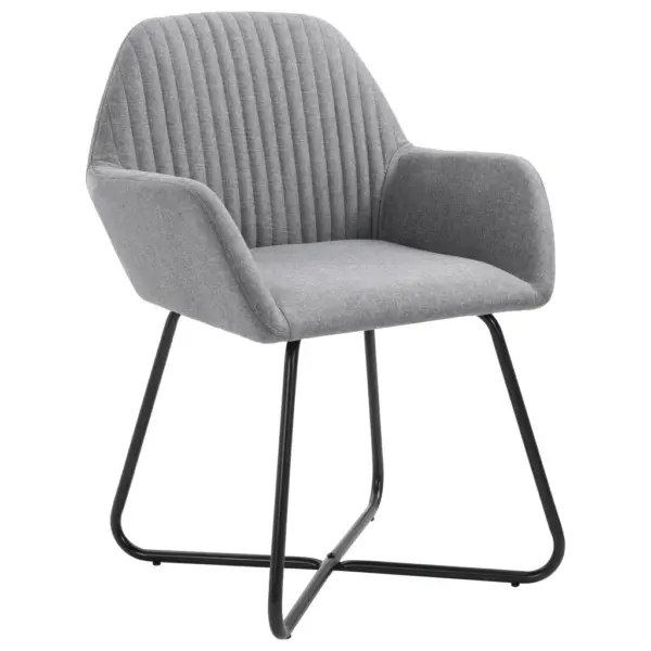 Helehallid käetugedega söögitoolid, 6 tk, kangas ja pulbervärvitud terasest jalad, 61 x 61 x 84 cm – 2